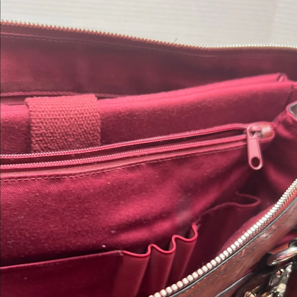 Marc New York Rich Brown Leather Briefcase
